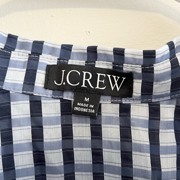 J.Crew Gingham Crinkle Beach Tunic Dress - Picture 3 of 4